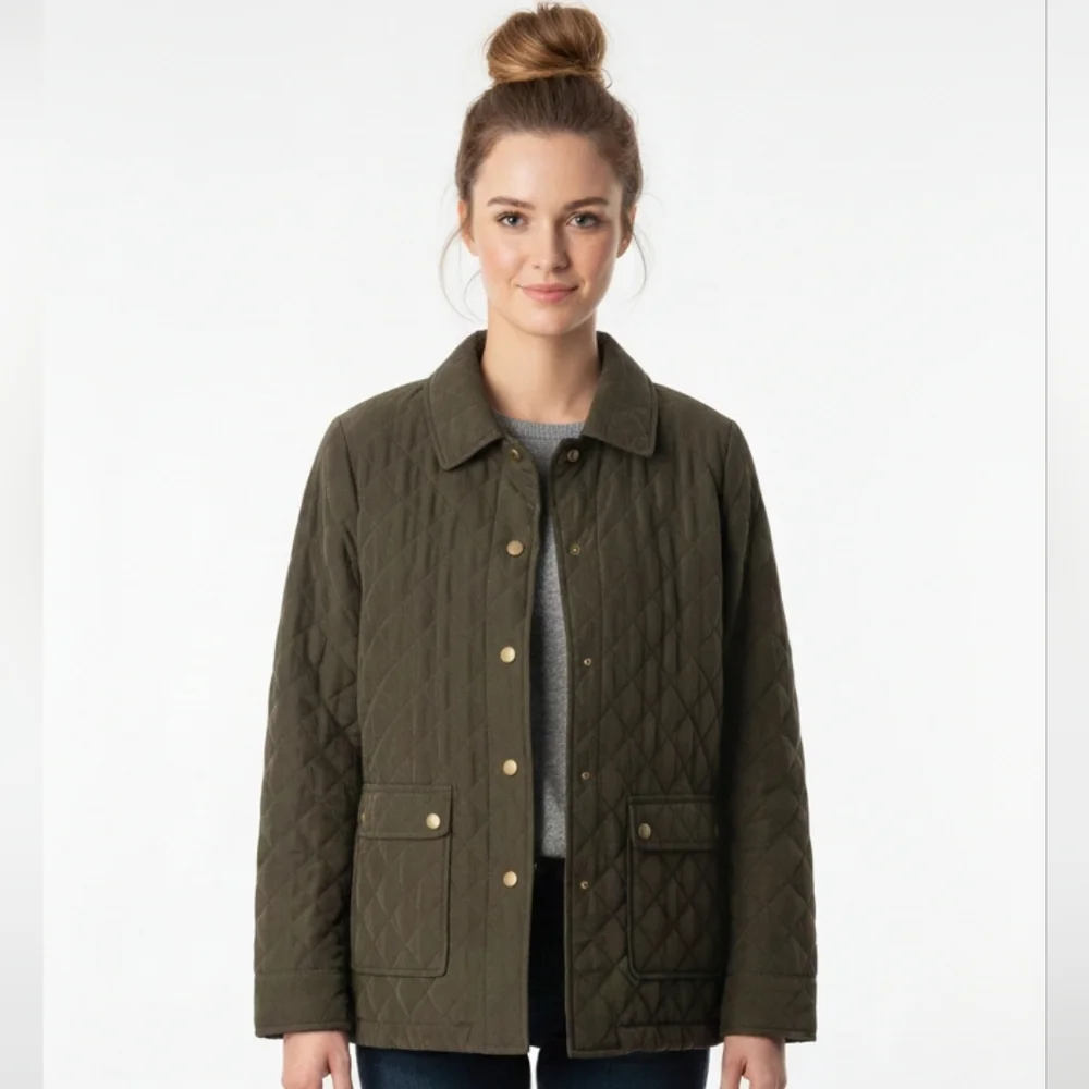 Colebrook Women's Quilted Jacket - Olive Green Medium - Picture 1 of 12